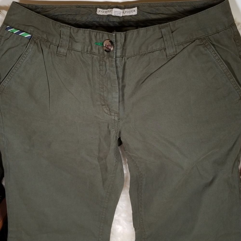 Tommy Hilfiger womens Olive Wide Leg Pants Size: 8